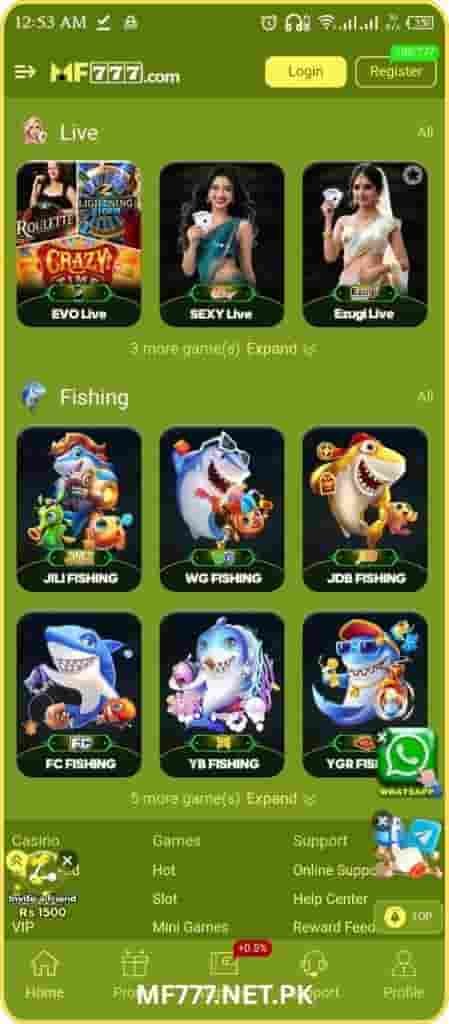 MF777 Game live and fishing games